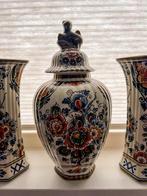 Delfts flora keramiek polychroom Holland | kaststel set |, Antiek en Kunst, Antiek | Vazen, Ophalen of Verzenden
