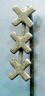 Amsterdam zilverkleurig wapen speldje ( U_057 ), Verzamelen, Speldjes, Pins en Buttons, Verzenden, Nieuw, Stad of Land, Speldje of Pin