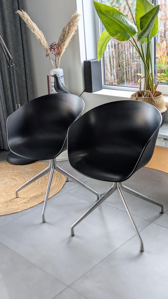 Hay aac220 zwarte draaistoel alu onderstel, Huis en Inrichting, Stoelen, Gebruikt, Zwart, Ophalen