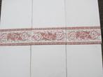 60 art nouveau randtegels 7,5x15 met roodbruine bloemen, Antiek en Kunst, Ophalen