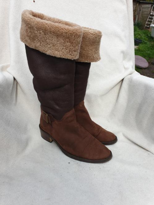 Gave bruine leren laarzen., gevoerd mt 40 merk Bitter, Kleding | Dames, Schoenen, Zo goed als nieuw, Hoge laarzen, Bruin, Ophalen of Verzenden