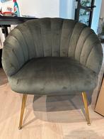 Moos Leo Fauteuil Velvet Groen/Goud, Minder dan 75 cm, Ophalen of Verzenden, Zo goed als nieuw, Stof