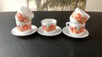 vintage Arcopal "Flore" koffiekopjes en schoteltjes., Antiek en Kunst, Antiek | Servies compleet, Ophalen of Verzenden
