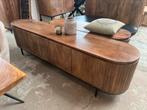 Magazijn leegverkoop tv meubel retro Remi mangohout ribbel, Huis en Inrichting, Nieuw, Ophalen of Verzenden, Info@wkhome.nl, Argonweg 20 Amersfoort