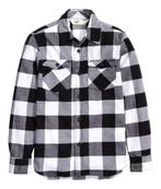 H&M geruit flanel overhemd zwart grijs wit maat 158, Jongen of Meisje, H&M, Overhemd of Blouse, Nieuw