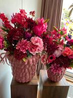 Framboos vazen met kunstbloemen, Ophalen, Zo goed als nieuw