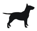 Muursticker figuursticker decoratiesticker bull terrier staa, The River House, Info@theriverhouse.nl, Nieuw, Ophalen of Verzenden