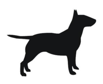 Muursticker figuursticker decoratiesticker bull terrier staa beschikbaar voor biedingen