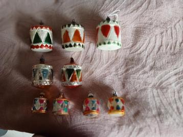 antieke glazen kerstbal model instrumenten trommels beschikbaar voor biedingen