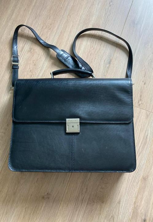 Luxe zwartleren aktetas, nieuwstaat, enkele keer gebruikt, Sieraden, Tassen en Uiterlijk, Tassen | Schoudertassen, Zo goed als nieuw