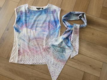 Super leuke top van Ted Baker met sjaal, maat 3=M beschikbaar voor biedingen