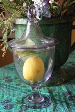 Antieke glazen franse frans glas snoeppot drageoir bokaal, Ophalen of Verzenden