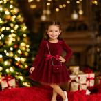Spark Dress (met tasje) - Bordeaux  SALE ALERT‼️, Kinderen en Baby's, Kinderkleding | Maat 110, Meisje, ., Nieuw, Ophalen of Verzenden
