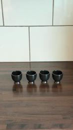 Zwarte eierdopjes (4 stuks), Huis en Inrichting, Keuken | Servies, Ophalen of Verzenden, Zo goed als nieuw, Overige stijlen, Overige typen