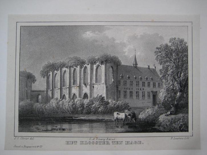 07 Eindhoven / Woensel Klooster Ten Hage Litho 1846, Antiek en Kunst, Kunst | Litho's en Zeefdrukken, Ophalen of Verzenden