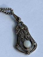 Antieke Zilveren jugendstil hanger met ketting, Sieraden, Tassen en Uiterlijk, Antieke sieraden, Ophalen of Verzenden, Zilver