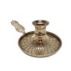 Vintage messing ananas kandelaar, Overige kleuren, Brons of Koper, Ophalen of Verzenden, Zo goed als nieuw