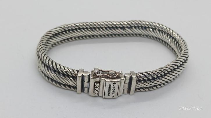 Buddha to Buddha Edwin Zilveren Armband 925 - 17cm, Sieraden, Tassen en Uiterlijk, Armbanden, Zilver, Zilver, Ophalen of Verzenden