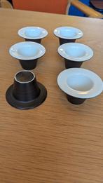 Fris Edam Eierdopjes Engobe Ivoor - 6 stuks, Ophalen of Verzenden, Gebruikt, Overige materialen, Los bestek