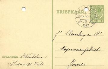D. Winkelman, Loenen a/d Vecht - 04.1937 - briefkaart beschikbaar voor biedingen