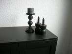 kandelaars ijzer, Huis en Inrichting, Woonaccessoires | Kandelaars en Kaarsen, Ophalen, Zwart, Zo goed als nieuw, Metaal