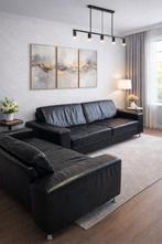 Zwarte Echte Leren 3+2 Bank van Goossens–Stijlvol & Comfor, Huis en Inrichting, Ophalen, Leer