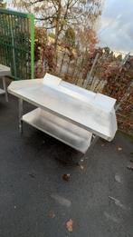 RVS Slagerij Tafel met Onderplank en Beschermrand, Ophalen of Verzenden, Gebruikt