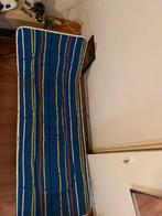 Eenpersoonsbed Blauw Gestreept, Gebruikt, Blauw, Stof, Eenpersoons