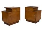 Vintage Nachtkastjes - Set Van 2 In Eiken Jaren 50 Design, Gebruikt, Minder dan 45 cm, Vintage, Vintage