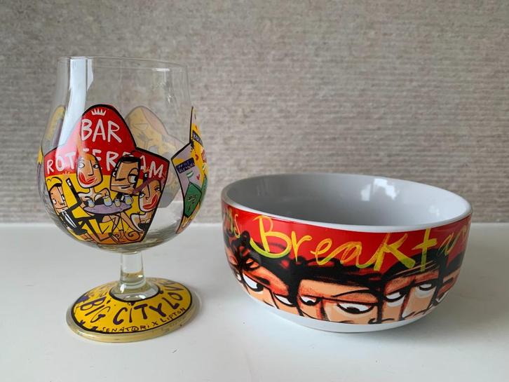 Selwyn Senatori schaal en glas, Antiek en Kunst, Kunst | Designobjecten, Ophalen of Verzenden
