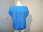 Marccain turquoise azuur blauwe top shirt mooie tint N3/M, Maat 38/40 (M), Korte mouw, Gedragen, Marccain