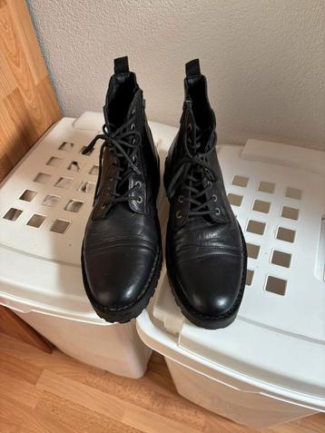 Pikzwarte leren schoenen/laarsjes van selected homme maat 44 beschikbaar voor biedingen
