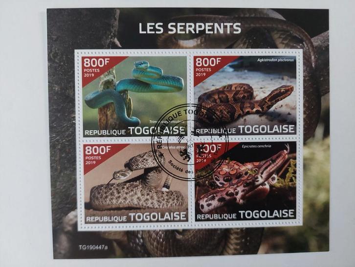 166 Reptiel, Reptielen, Slang, Slangen, Postzegels en Munten, Postzegels | Thematische zegels, Dier of Natuur, Ophalen of Verzenden