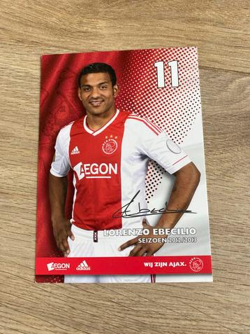 Ajax Spelerskaart Lorenzo Ebecilio 2012/2013 beschikbaar voor biedingen