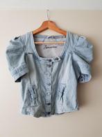 Spijkerjasje met pofmouwtjes maat XS jas, Ophalen of Verzenden, Gedragen, Maat 34 (XS) of kleiner, Blauw