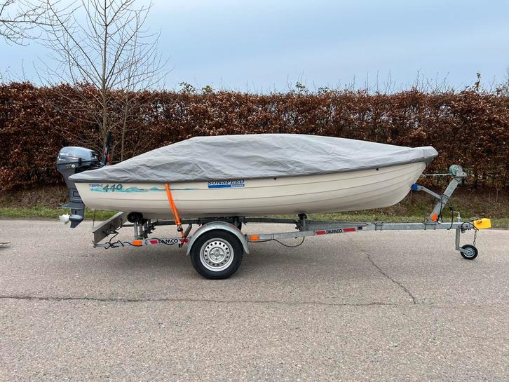 Ik verkoop een TERHI 440 boot met trailer en een 6 pk Yamaha, Watersport en Boten, Vis- en Consoleboten, Gebruikt, Tot 10 pk, 3 tot 6 meter