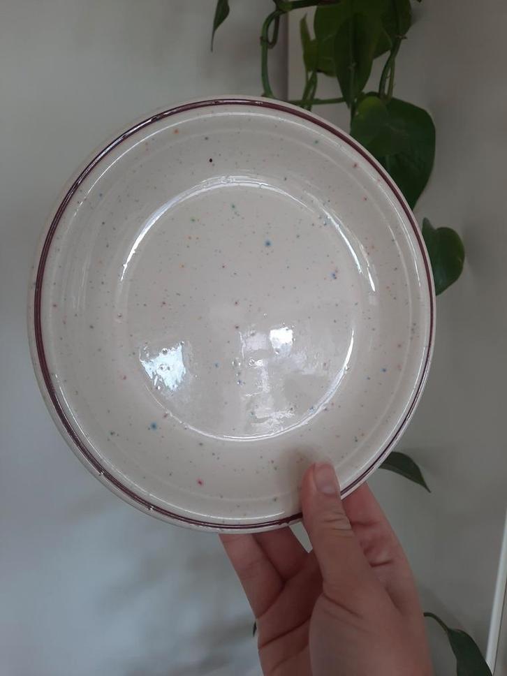 John Tams banquet bordjes spikkels confetti 2x vintage, Antiek en Kunst, Antiek | Schalen, Ophalen of Verzenden