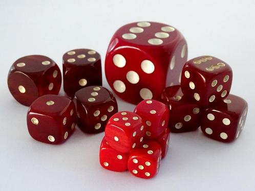 14 Bakelieten/Catalin rode grote Dobbelstenen, Sieraden, Tassen en Uiterlijk, Portemonnees, Zo goed als nieuw, Rood, Verzenden