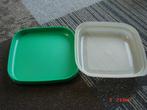 Tupperware doos vierkant groen 20X20, Huis en Inrichting, Keuken | Tupperware, Ophalen of Verzenden, Wit