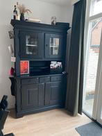 Zwarte Buffetkast / Vitrinekast, Huis en Inrichting, Kasten | Buffetkasten, Ophalen, Gebruikt, 100 tot 150 cm, 200 cm of meer