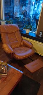 Cognac leren relaxfauteuil, Huis en Inrichting, Ophalen, 75 tot 100 cm, 50 tot 75 cm
