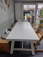 Woood eettafel wit, Huis en Inrichting, Tafels | Eettafels, Ophalen, Gebruikt, 50 tot 100 cm, Vijf personen of meer