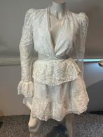 Adl nightzoom kanten jurkje met steentjes en open rug. S, Wit, Ophalen of Verzenden, Zo goed als nieuw, Maat 36 (S)
