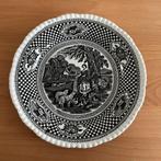 Ironstone W.Adams engels bordje zwart wit ø22,5cm, Ophalen of Verzenden