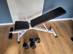 Fitnessbankje + dumbbells, Sport en Fitness, Fitnessmaterialen, Ophalen, Zo goed als nieuw, Fitnessbank