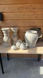 Brynx betonlook pot en kandelaars  e.d, Huis en Inrichting, Woonaccessoires | Zuilen en Pilaren, Ophalen, Zo goed als nieuw