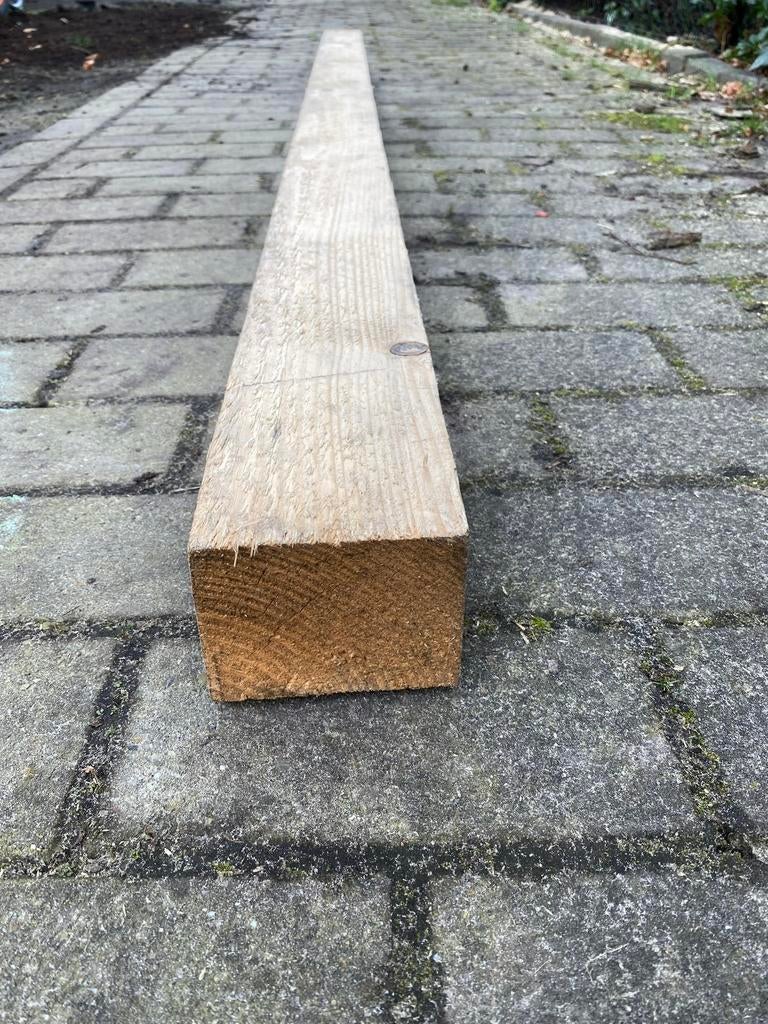 Stevige houten balken 220 cm lang 9,5cm x 7,5 cm, Tuin en Terras, Palen, Balken en Planken, Ophalen, Zo goed als nieuw, 250 cm of meer