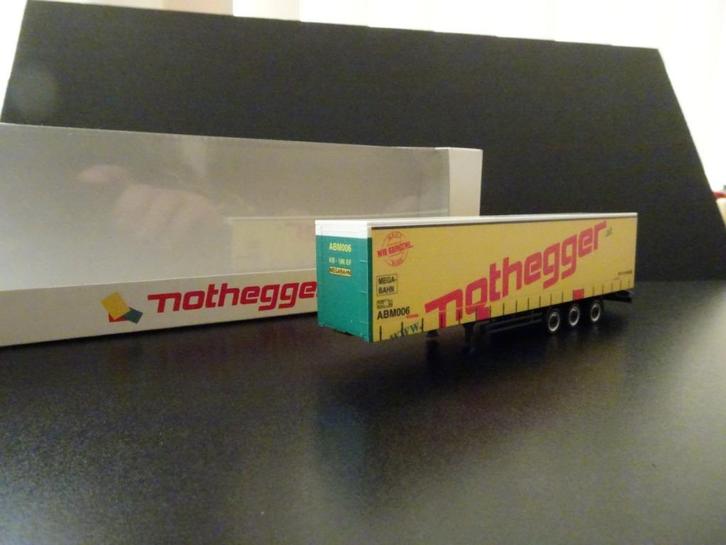 909 herpa nothegger huckepack oplegger 1:87 truck trein mht, Hobby en Vrije tijd, Modelauto's | 1:87, Nieuw, Bus of Vrachtwagen