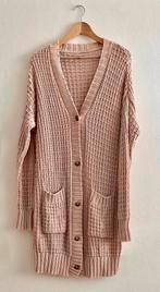 Grof gebreid lang vest Vanilia roze zachtroze nude S 36 M 38, Ophalen of Verzenden, Zo goed als nieuw, Maat 38/40 (M), Roze