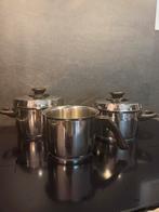 Keramische Fissler pannen 2st. en een melkkan, Ophalen of Verzenden, Zo goed als nieuw, Overige materialen, Pannenset